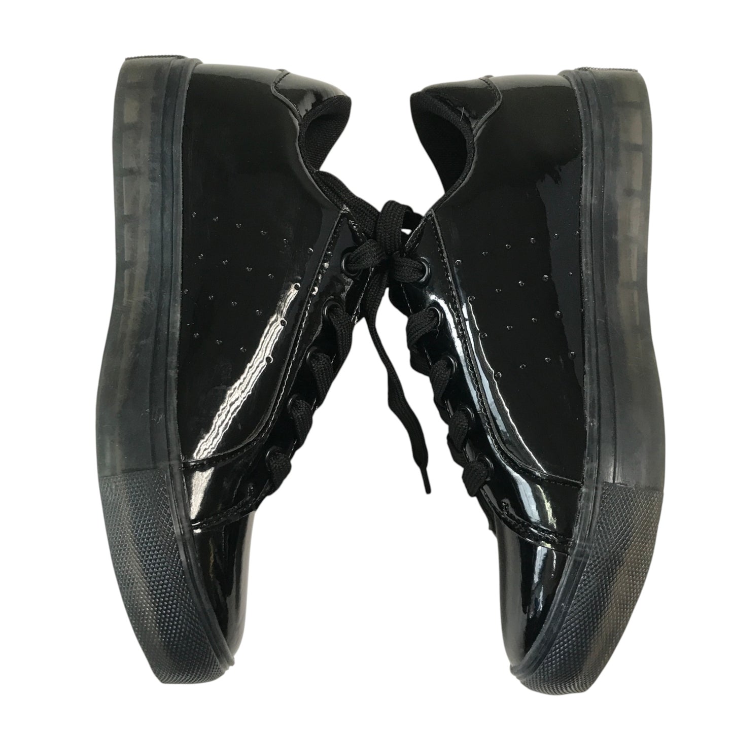 Tu size 2 black glossy trainers