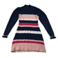 U.S Polo Assassin 9-10 years pink blue striped dress polyester viscose