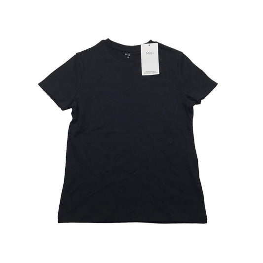 M&S Black Plain T-shirt Age 7