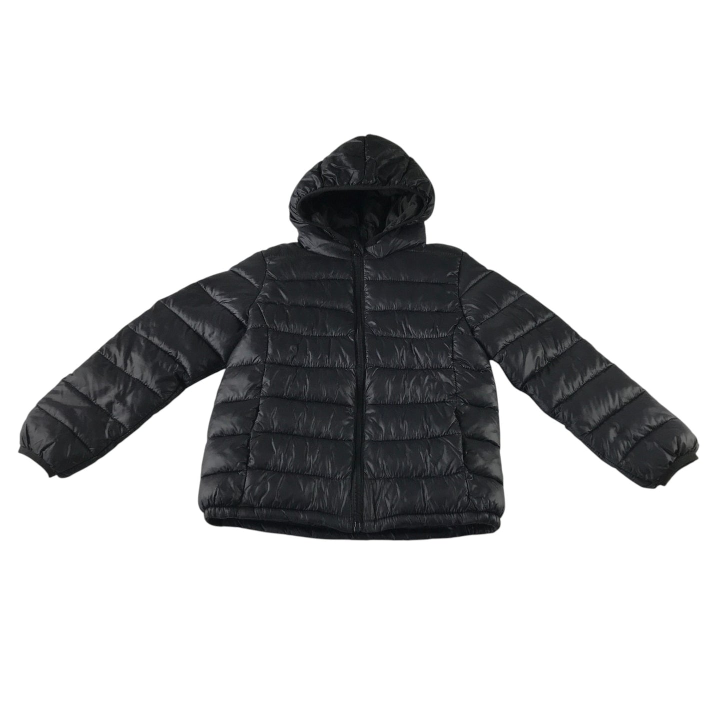 Unbranded 9-10 years black hooded puffer jacket polyester