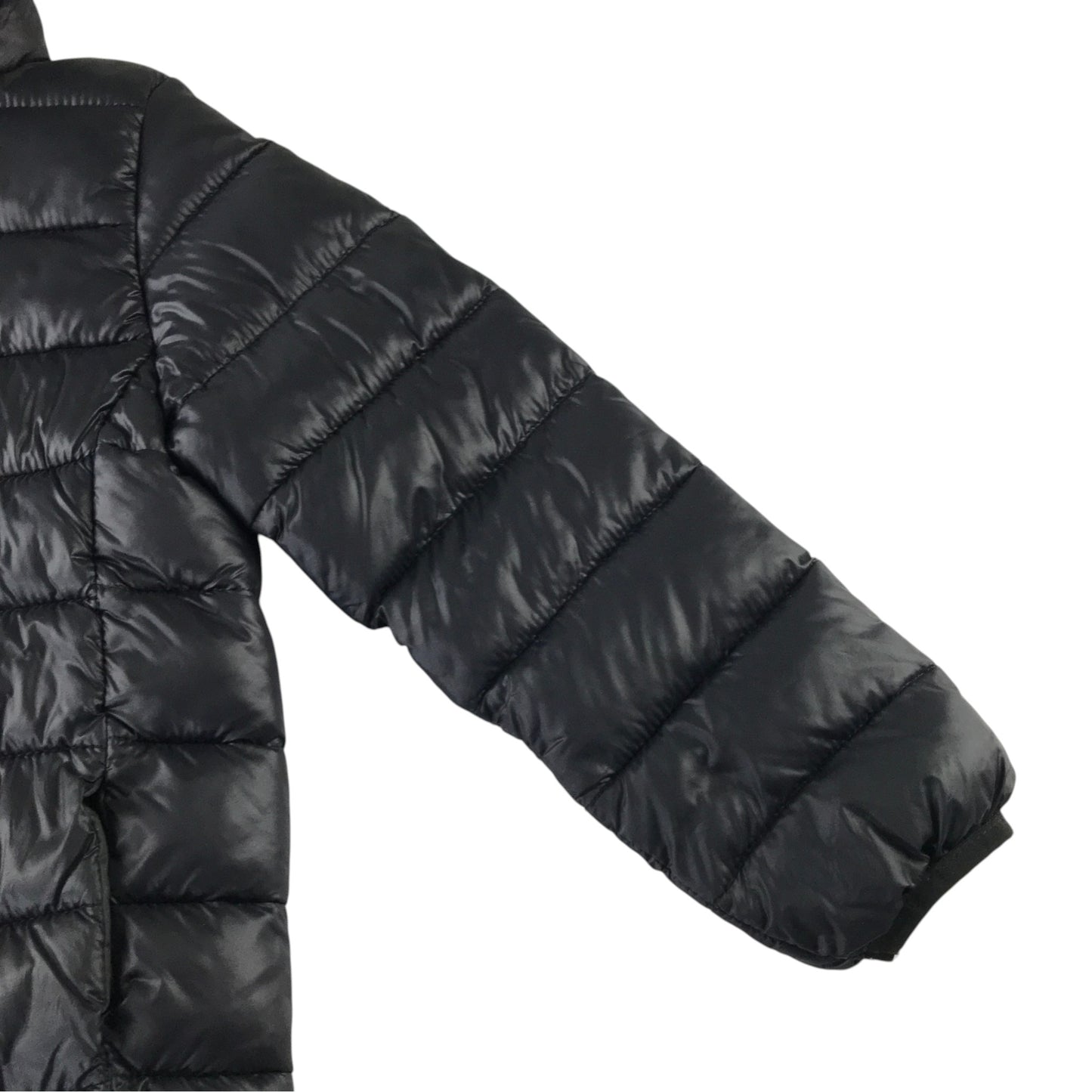 Unbranded 9-10 years black hooded puffer jacket polyester