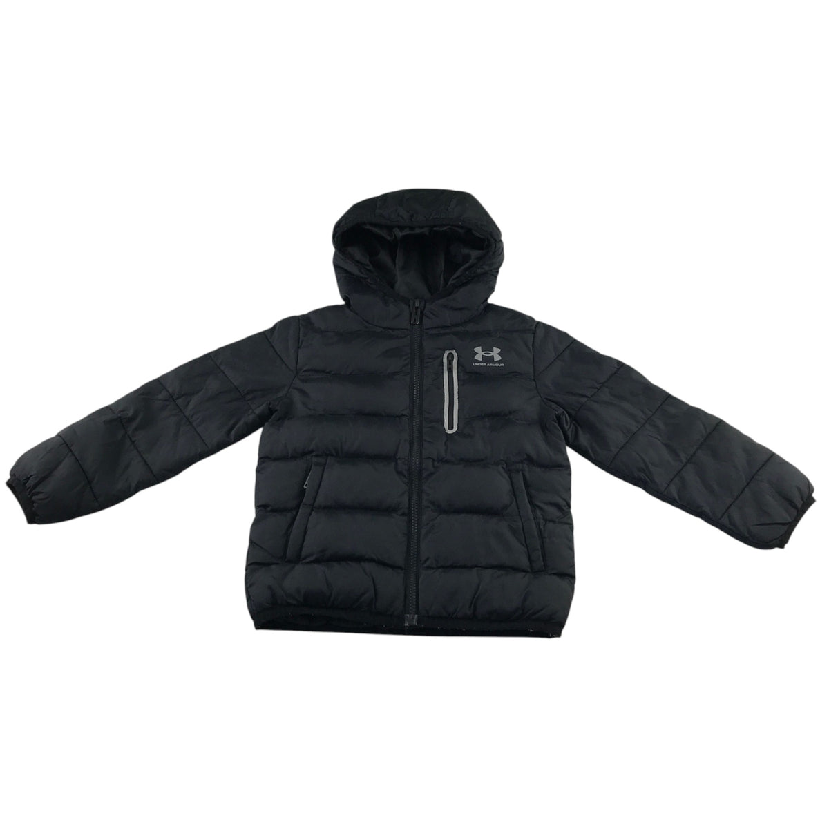 Under Armour 4-5 years black jacket hooded puffer nylon polyester