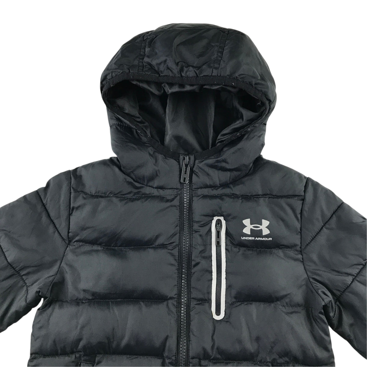 Under Armour 4-5 years black jacket hooded puffer nylon polyester
