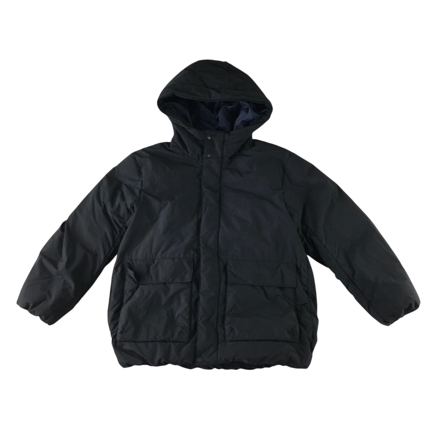 Uniqlo 9-10 years black hooded puffer jacket down polyamide