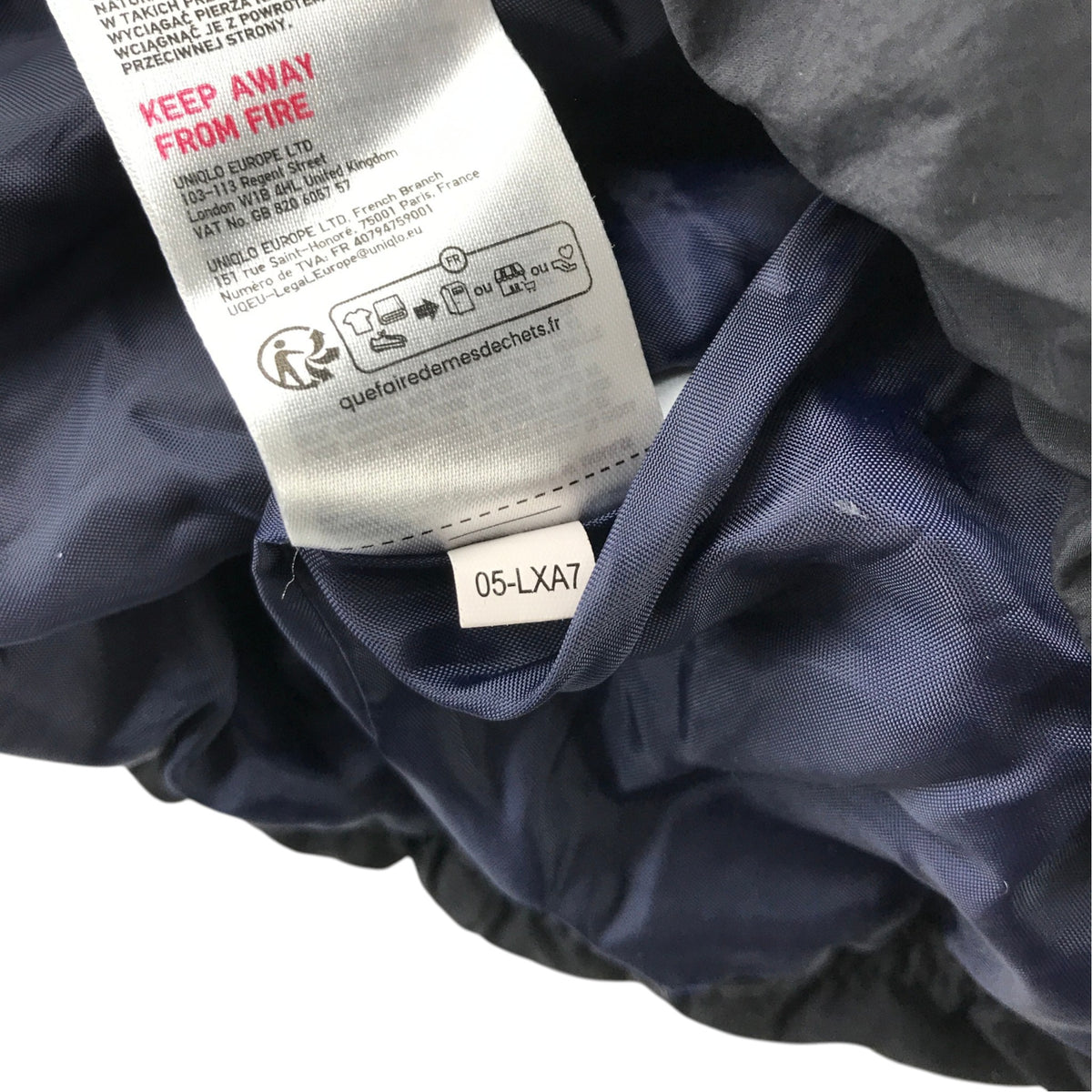 Uniqlo 9-10 years black hooded puffer jacket down polyamide