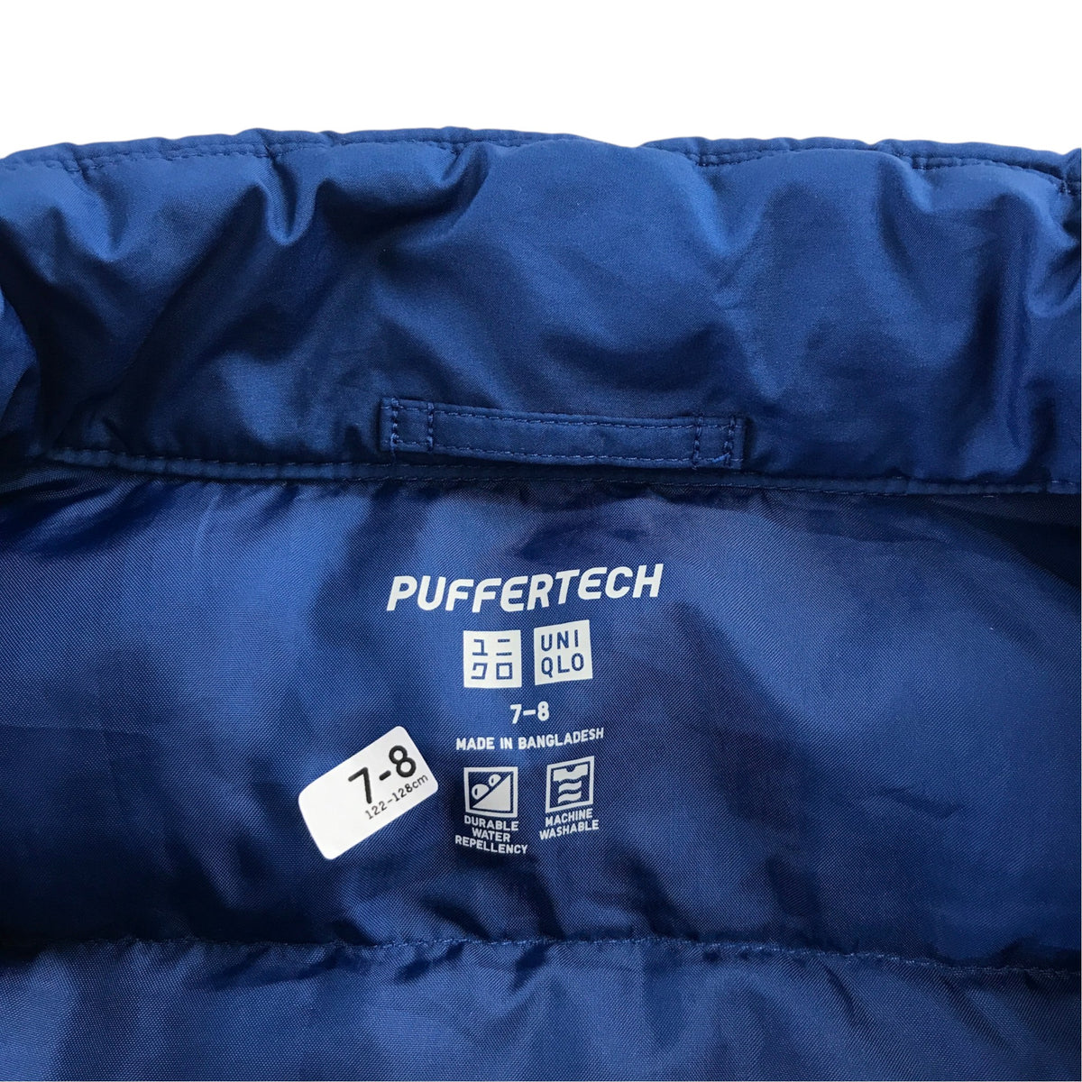 Uniqlo 7-8 years blue gilet full zip puffer polyester