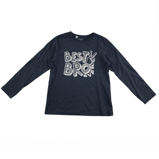 Vertbaudet t-shirt 7-8 years navy long sleeve graphic cotton