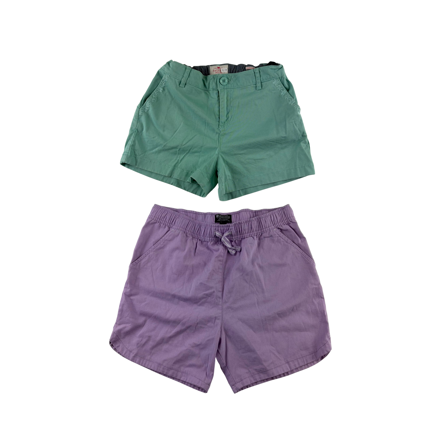 12-13 years green lilac shorts bundle