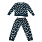 M&S 11-12 years dark blue owl print pyjama set polyester elastane