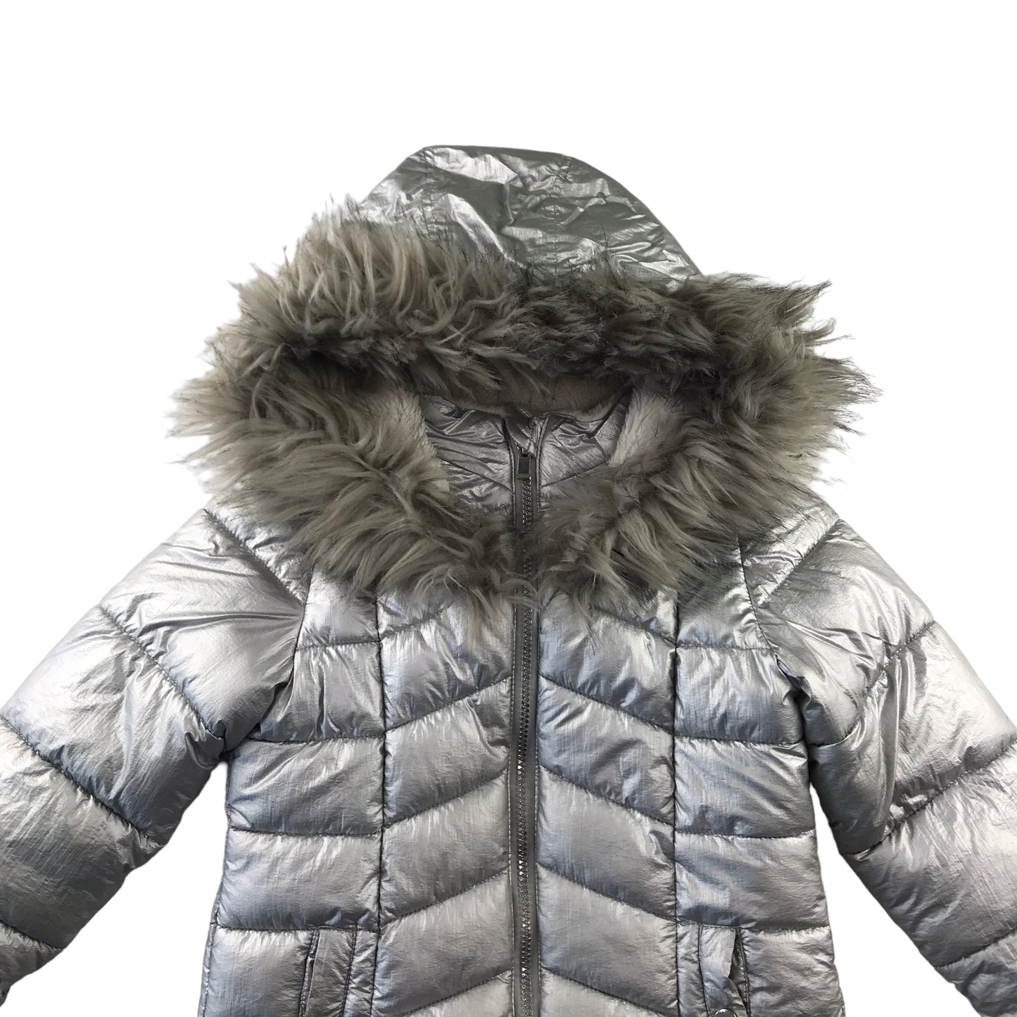 Matalan Jacket Age 6 Silver Puffer Parka