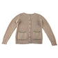 Vertbaudet 9-10 years beige knit cardigan acrylic polyester metallised fibres