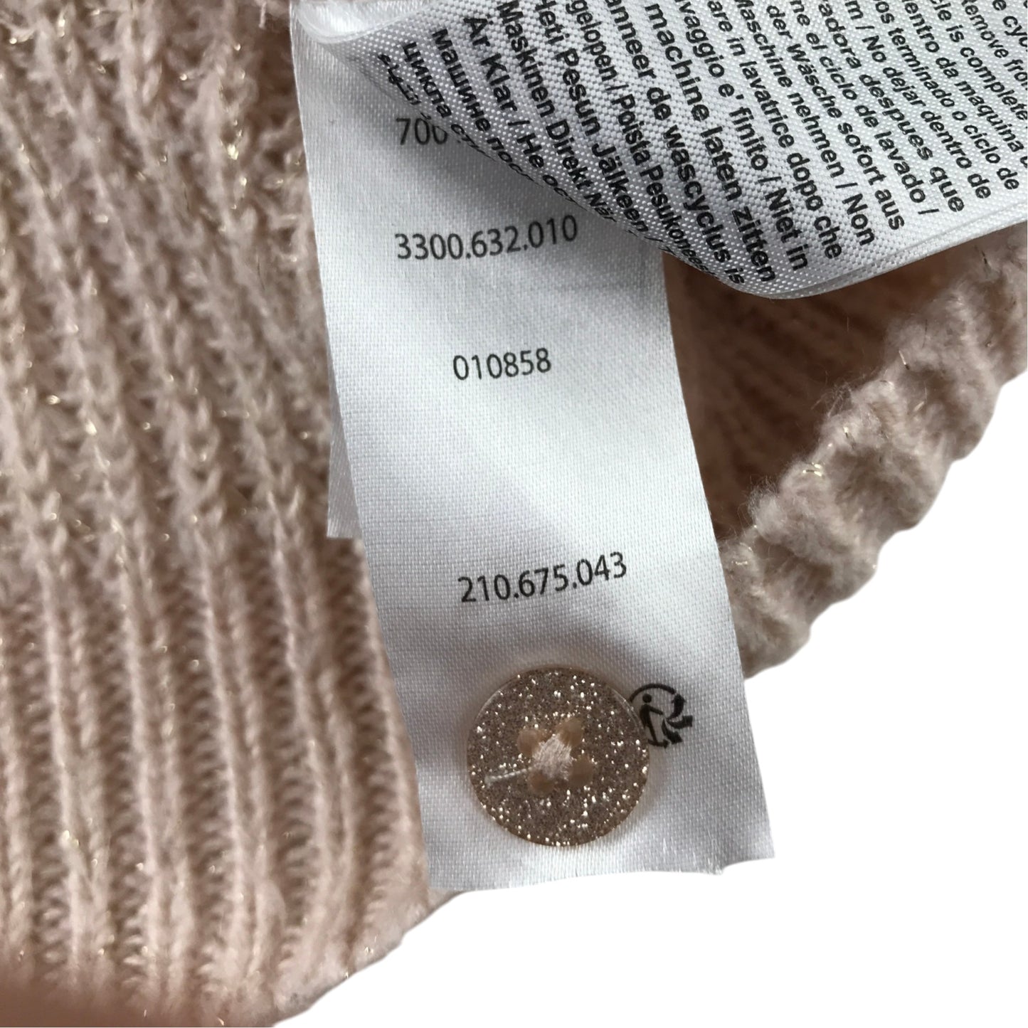 Vertbaudet 9-10 years beige knit cardigan acrylic polyester metallised fibres