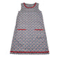 Vineard Vines 9-10 years dress navy red whales A-line cotton spandex
