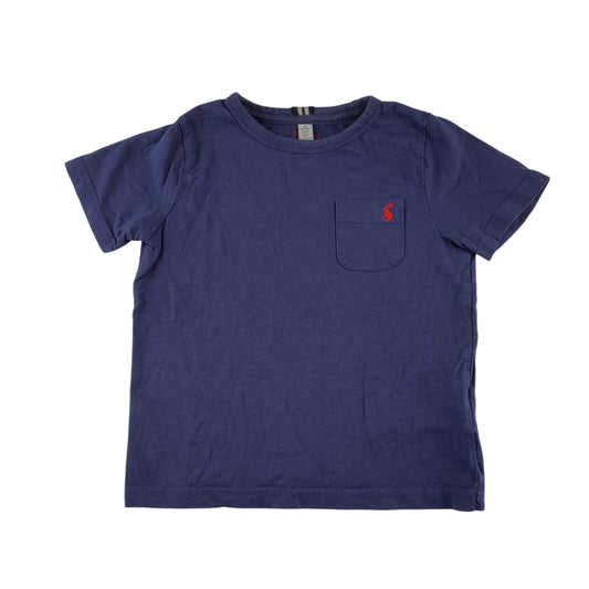 Joules t-shirt 5-6 years navy plain with embroidered logo