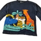 Next t-shirt 5-6 years navy embroidered animal design cotton