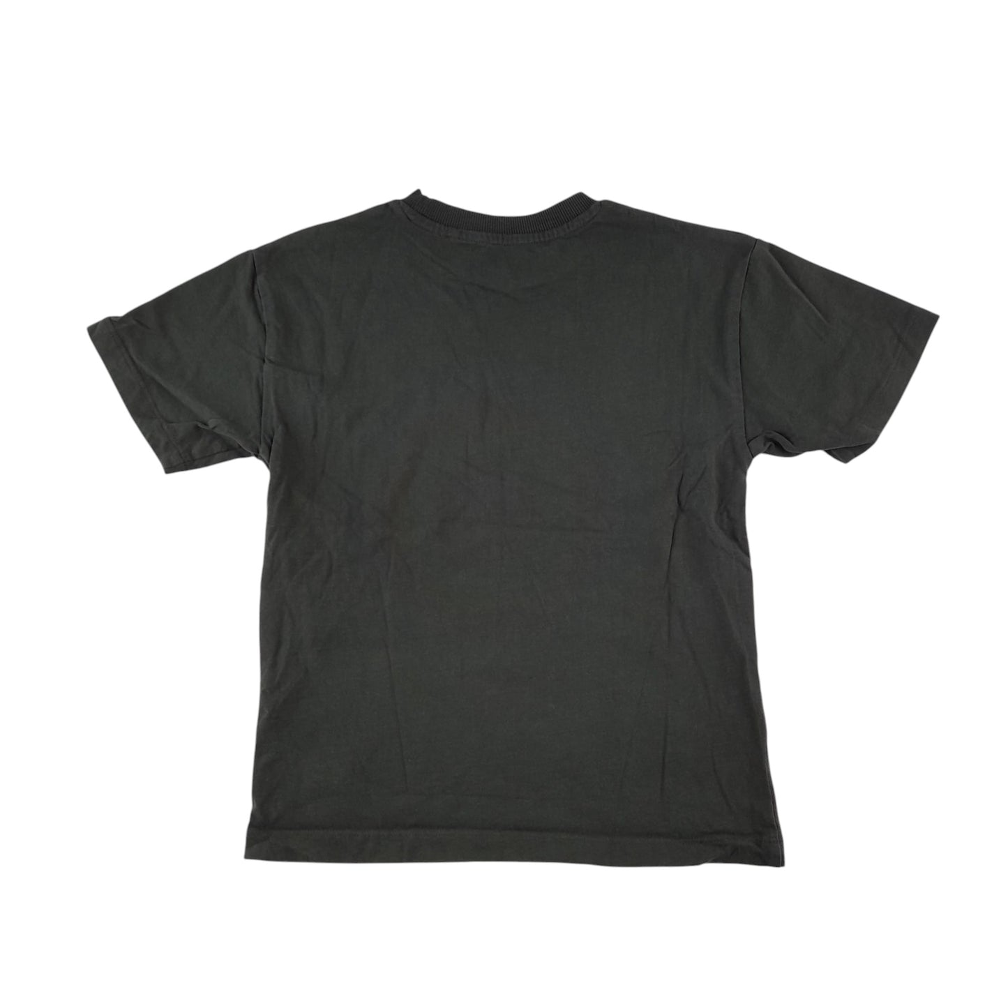 Next t-shirt 5-6 years khaki plain crewneck with text centred logo cotton