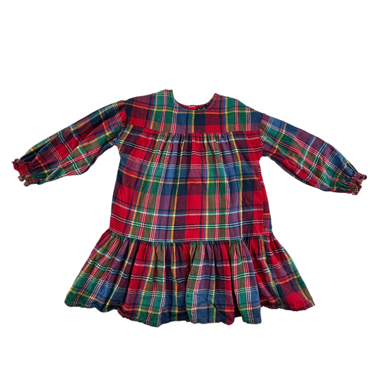 Nutmeg Dress 5-6 Years Multicolour Tartan Check Cotton