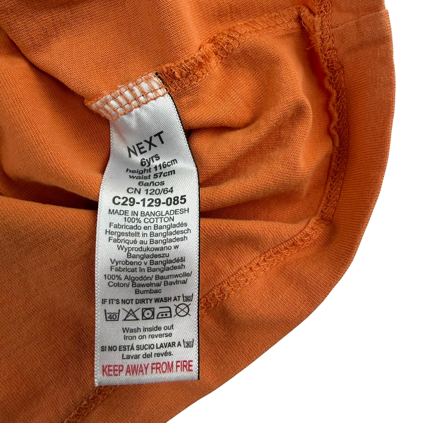 Next 6 years orange t-shirt