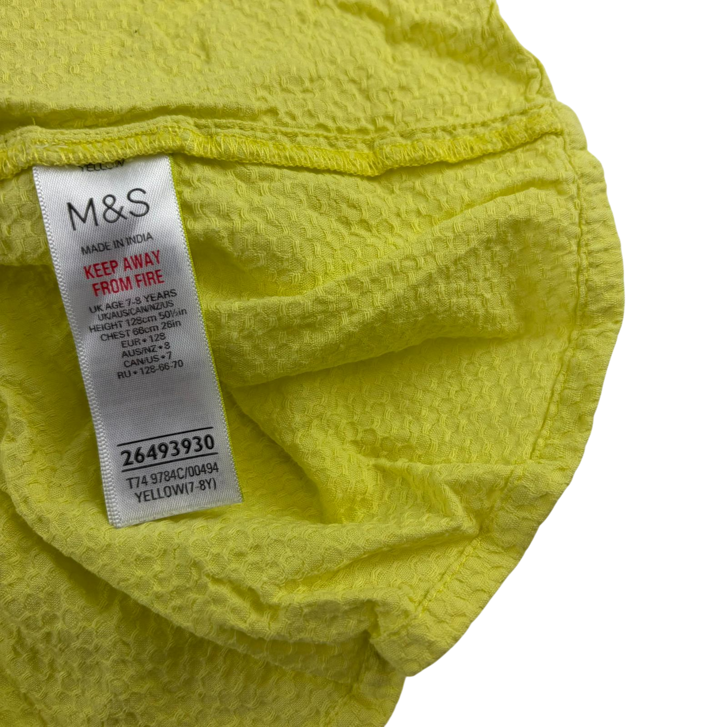 M&S 7-8 years yellow dress