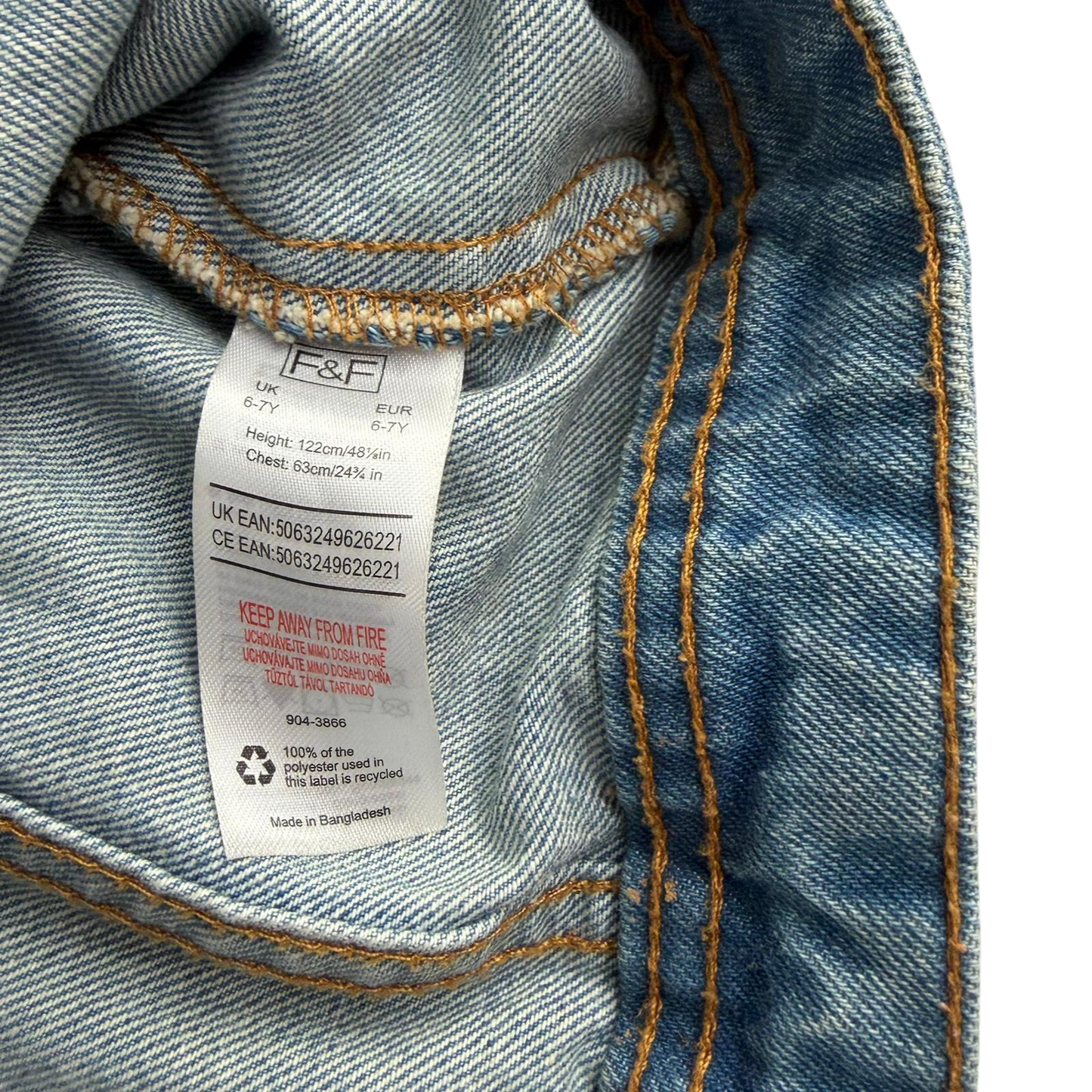 F&F 6-7 years blue denim jacket