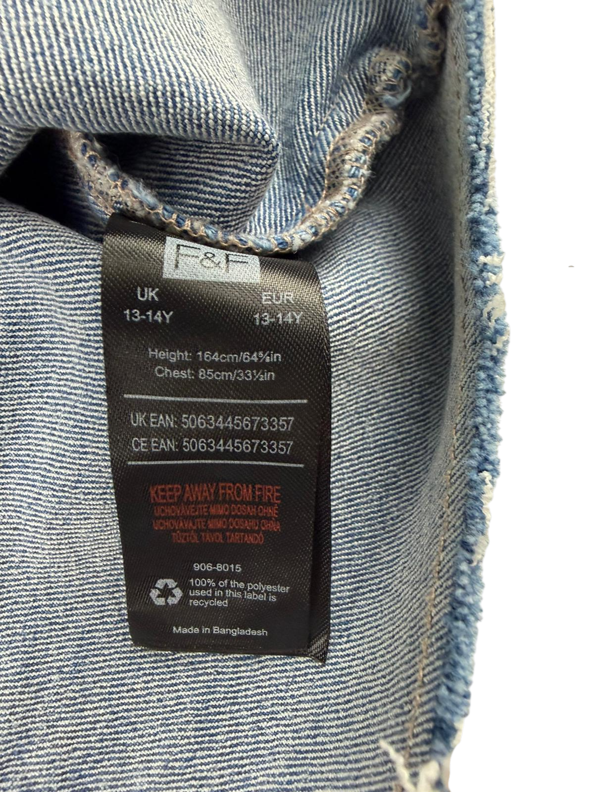 F&F 13-14 years blue denim jacket