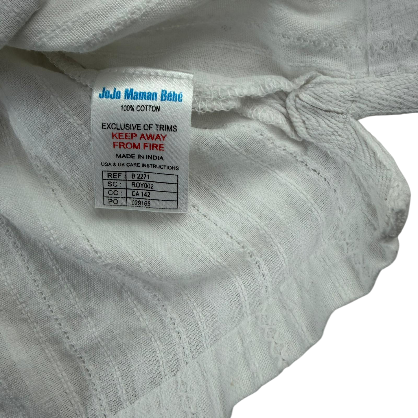 Jojo Maman Bebe 4-5 years white shirt