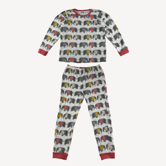 Lollidays Pyjama Set 7-8 Years White Elephant Pattern Cotton