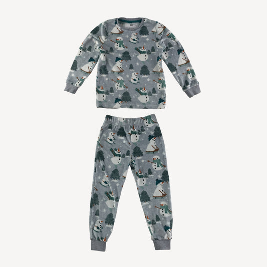 F&F Pyjama Set 5-6 Years Grey Snowman Pattern