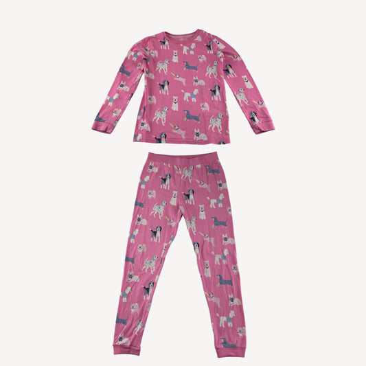 M&S Pyjama Set 9-10 Years Pink Dog Pattern Cotton