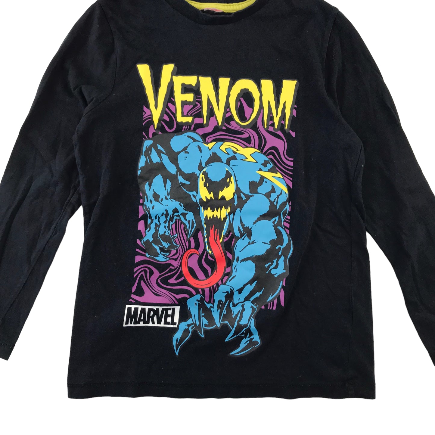 F&F T-Shirt 8-9 Years Black Marvel Comics Venom Graphic Tee Cotton