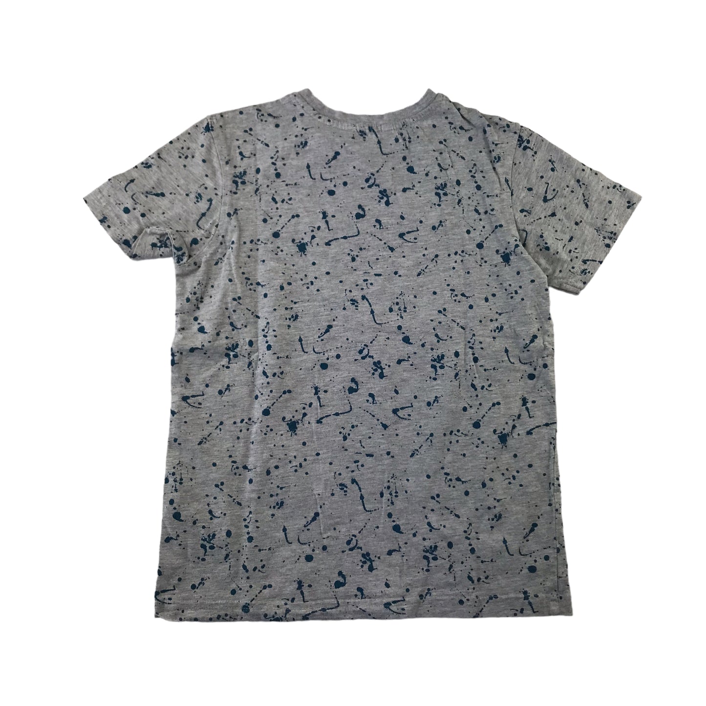 George T-Shirt 9-10 Years Grey with Navy Paint Print