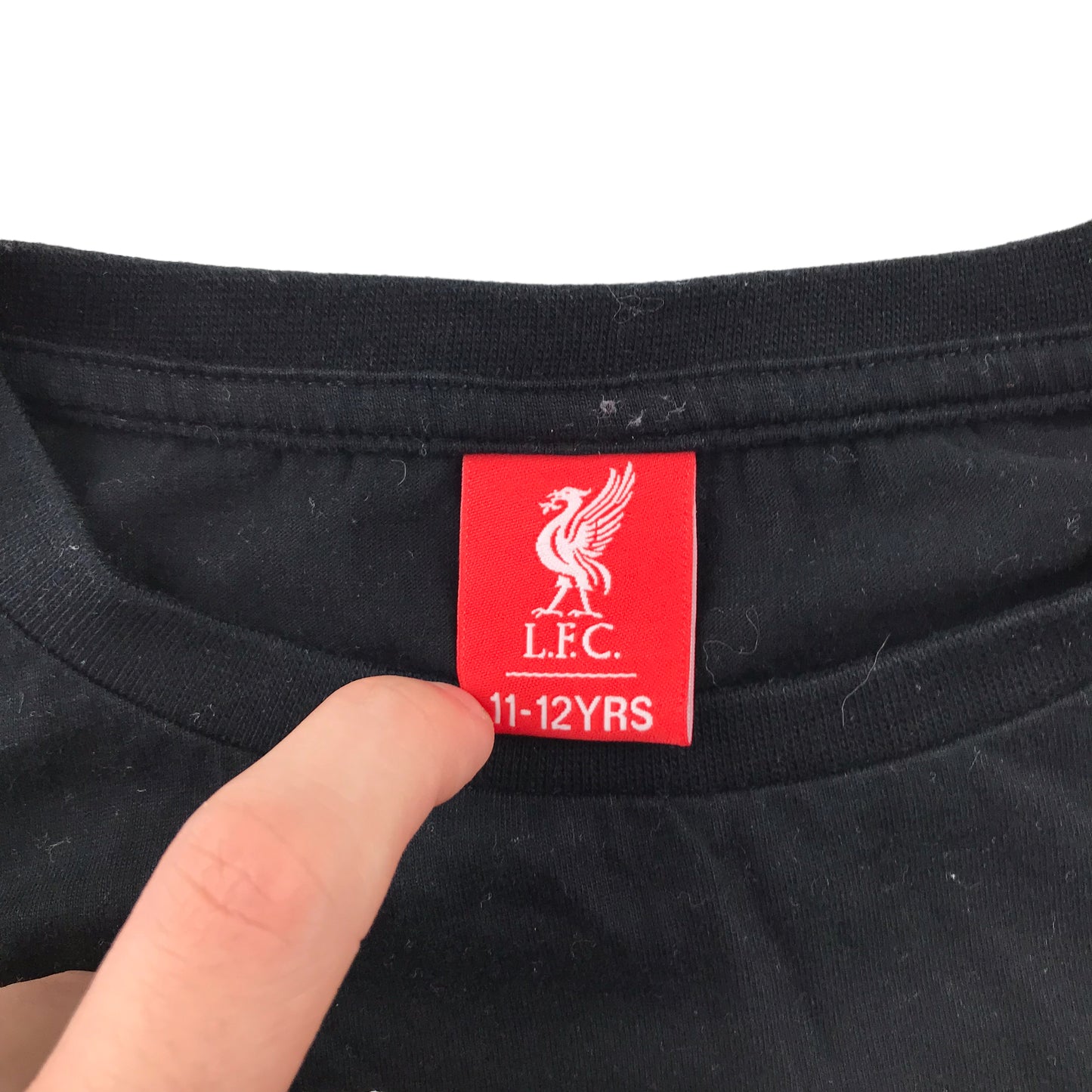 Liverpool FC T-Shirt 11-12 Years Black 2019-2020 Champions Cotton