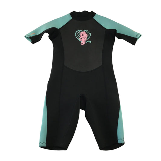Yello 10-11 years youth medium black and light blue wetsuit polyester neoprene