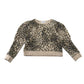Zara 11-12 years beige sweater leopard spot puff shoulder cotton polyester