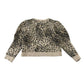 Zara 11-12 years beige sweater leopard spot puff shoulder cotton polyester