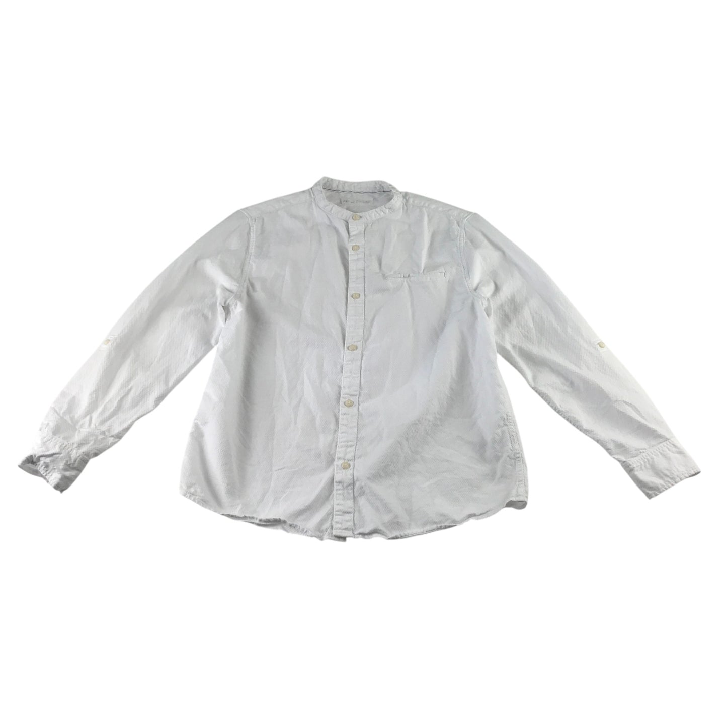 Zara 11-12 years white granddad collar shirt cotton