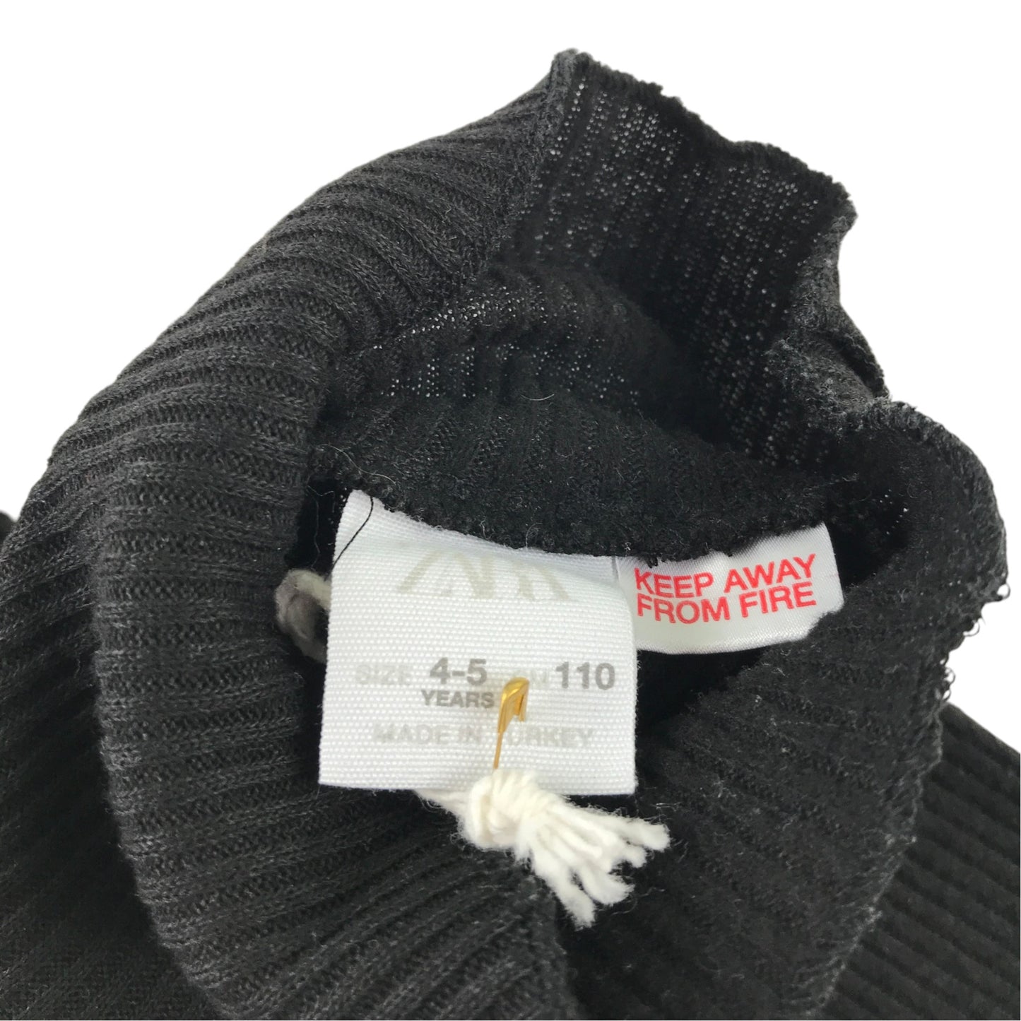 Zara 4-5 years black ribbed turtle neck jumper