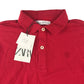 Zara 11-12 years red polo shirt long sleeve button up collar cotton