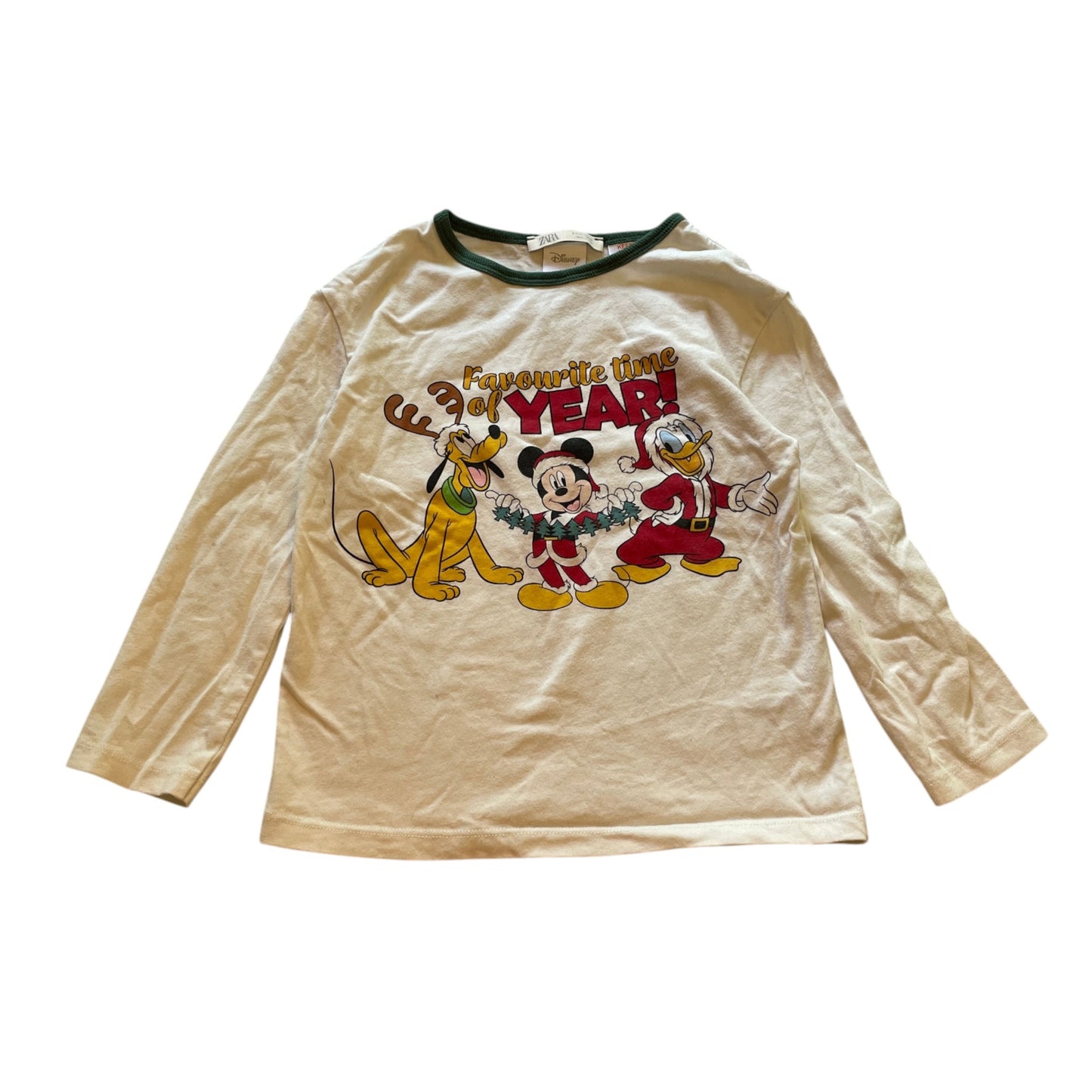 Zara 4-5 years white Disney Christmas cotton t-shirt