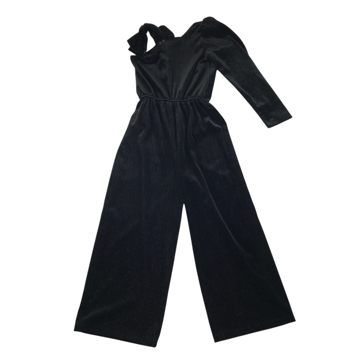 Zara 7-8 years black occasion jumpsuit sparkly velvet style polyester elastane polyamide