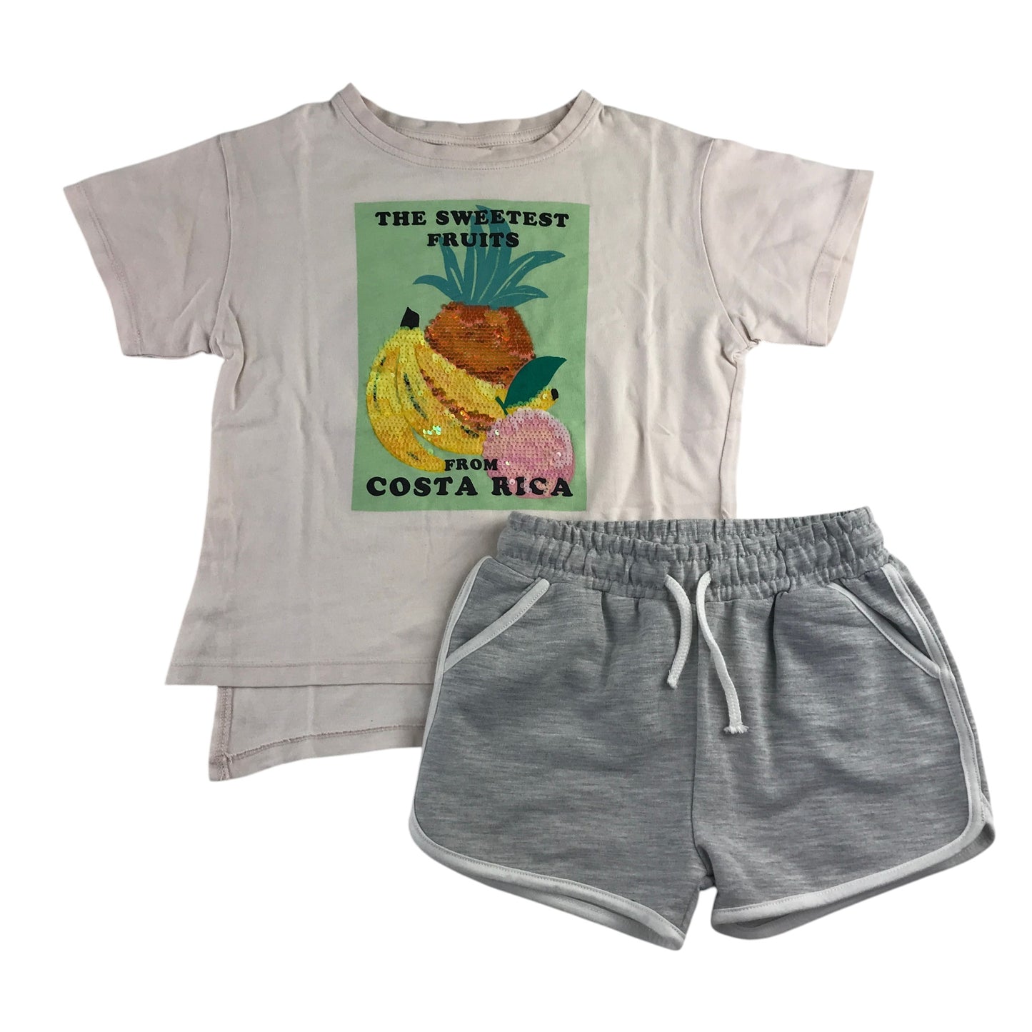 Zara and Primark summer bundle 5-6 years white t-shirt and grey shorts cotton polyester