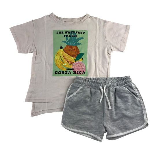Zara and Primark summer bundle 5-6 years white t-shirt and grey shorts cotton polyester