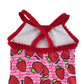 Zoggs swimsuit 4-5 years pink and red strawberries one piece cossie