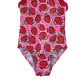 Zoggs swimsuit 4-5 years pink and red strawberries one piece cossie