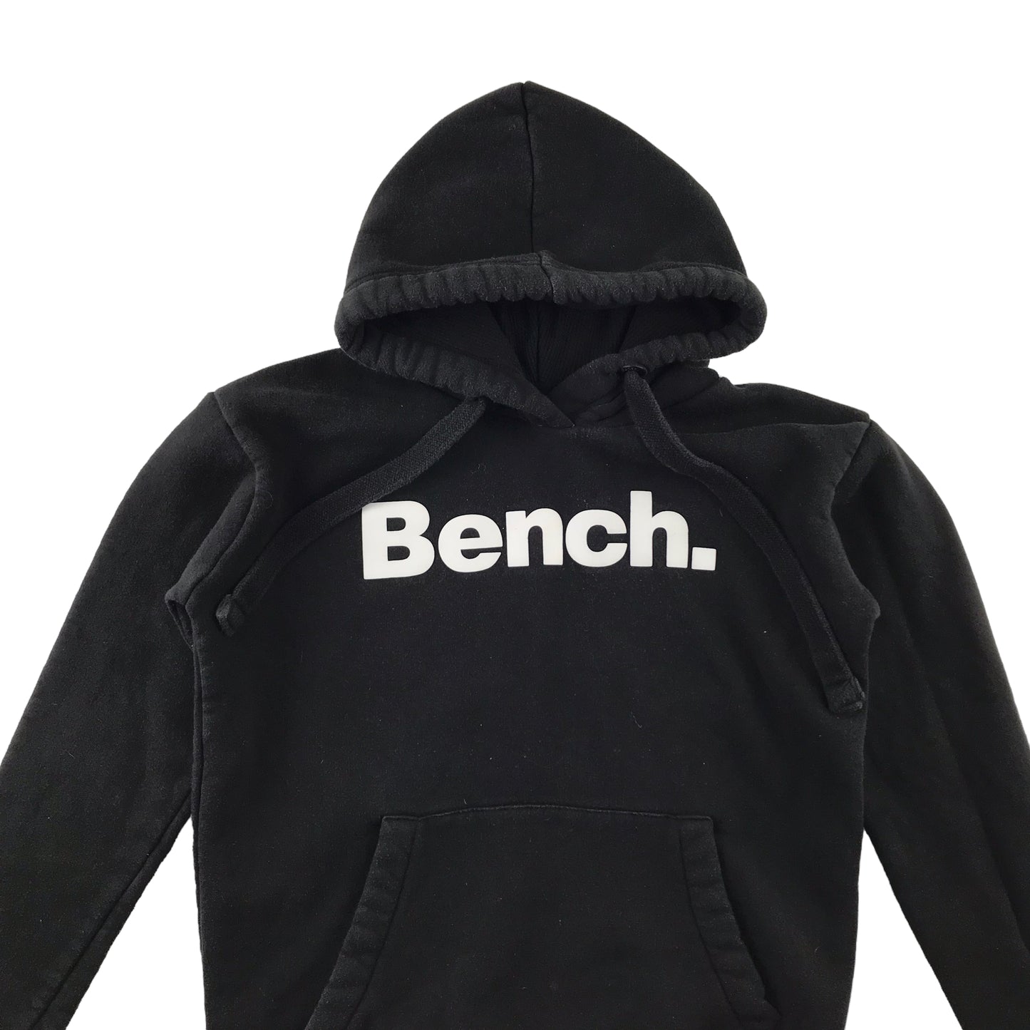 Bench hoodie womens size UK 8 black plain pullover with logo