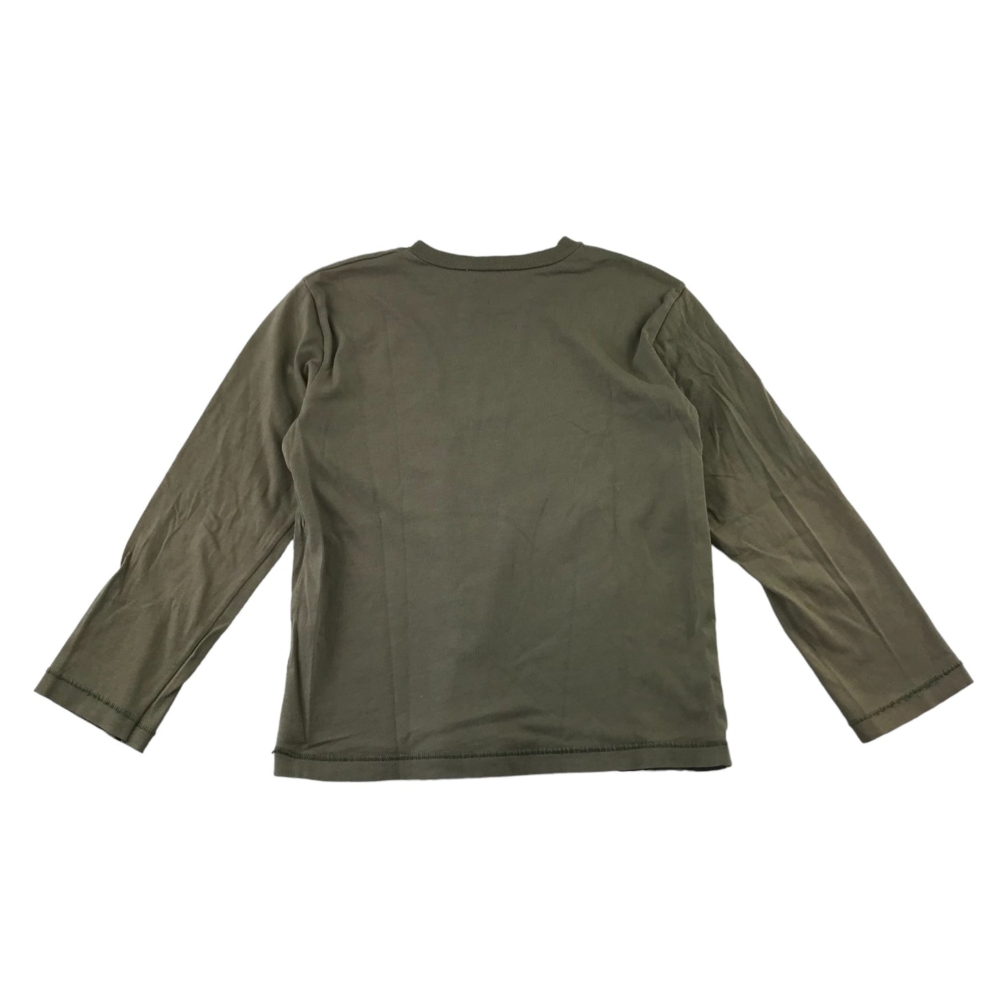 Benetton t-shirt 4-6 years khaki long sleeve print pattern