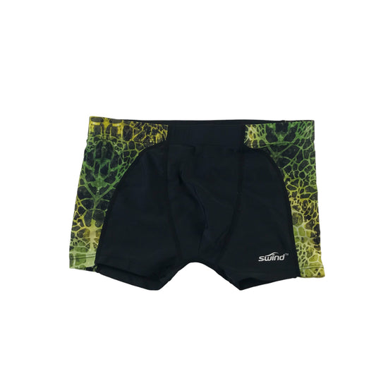 Swind aqua shorts 8-10 years black and yellow graphic jammers