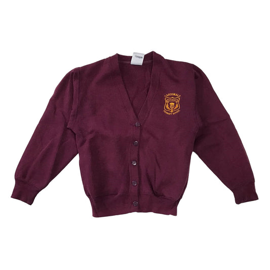 *Cardonald Primary burgundy jersey cardigan