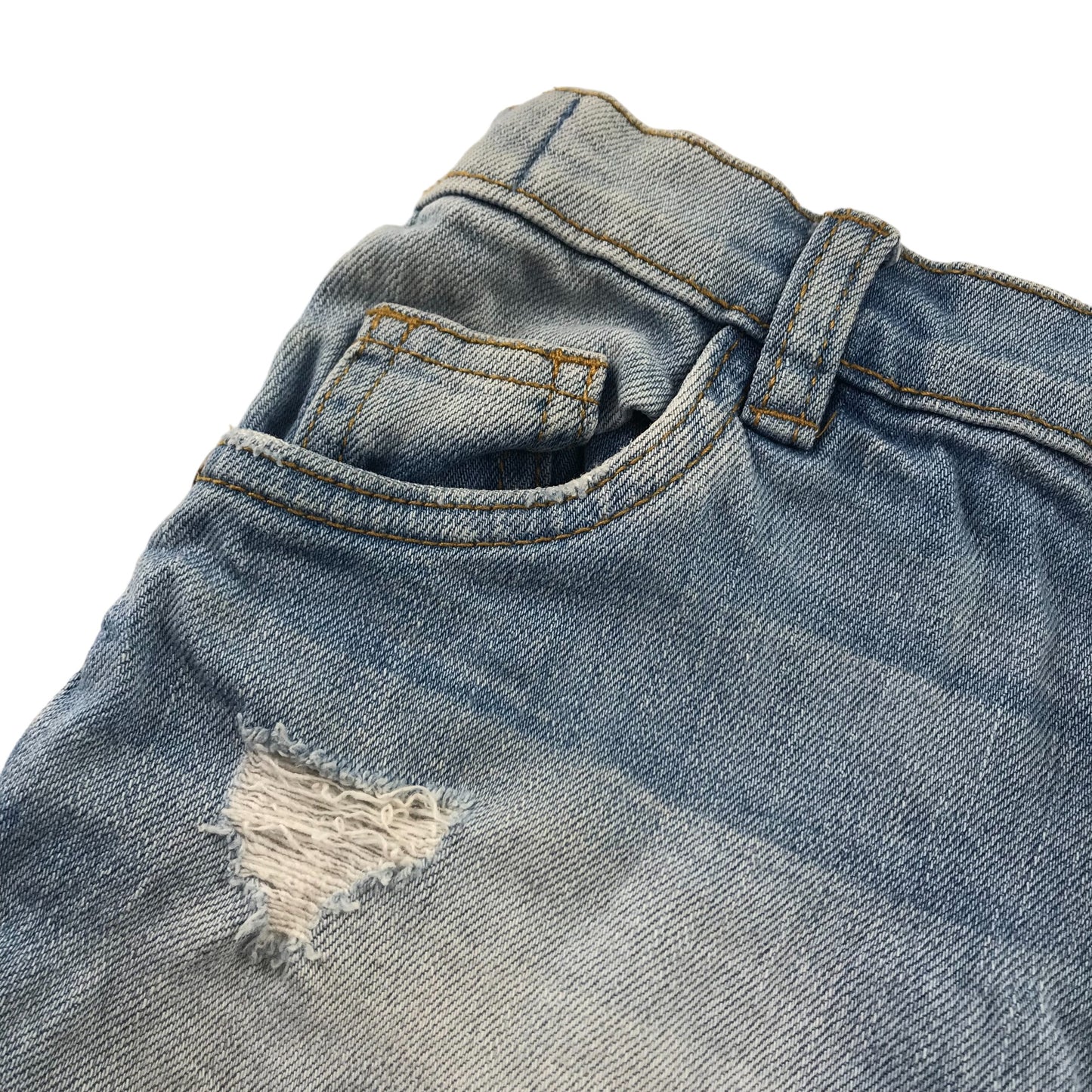 F&F shorts 6-7 years light blue denim worn effect stretchy