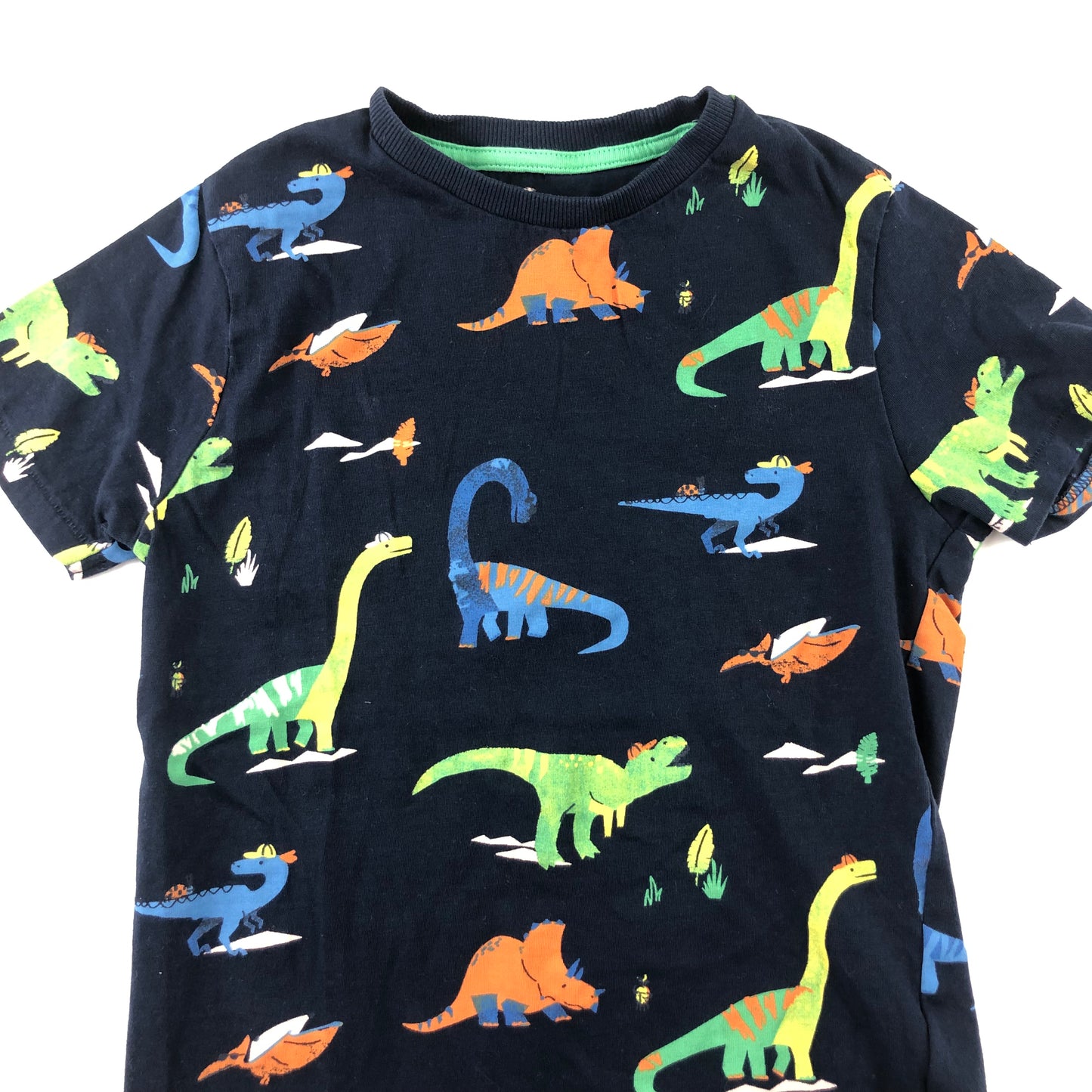 M&S T-Shirt 6-7 Years Navy Dinosaur Graphic Print